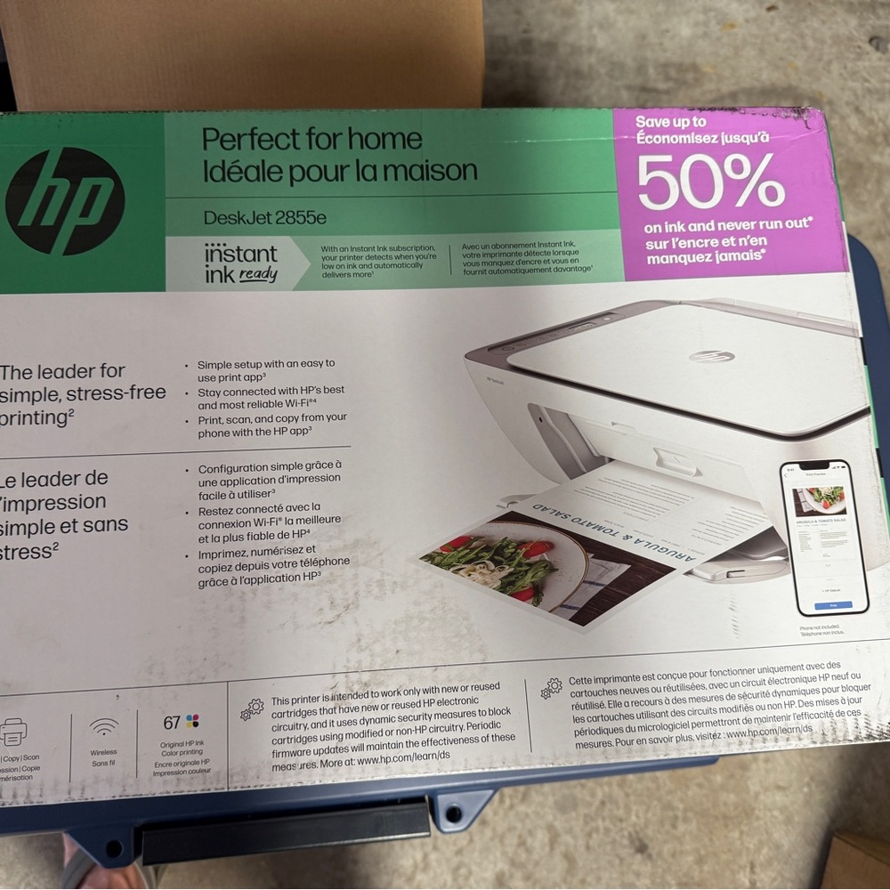 HP Deskjet 2855e Wireless All-In-One Color Inkjet Printer, Scanner, Copier